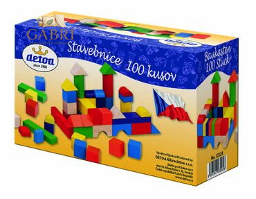 Detoa Dřevěná stavebnice kostky 100 ks