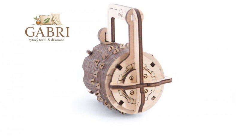 Ugears 3D dřevěné mechanické puzzle Zámek