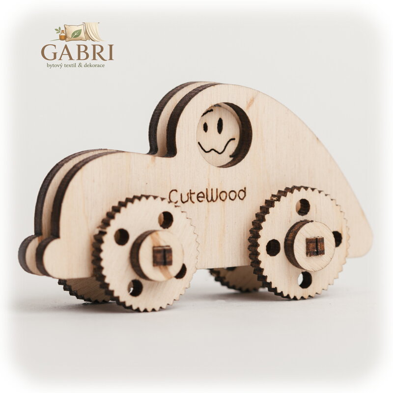 CuteWood Dřevěné 3D puzzle Auto