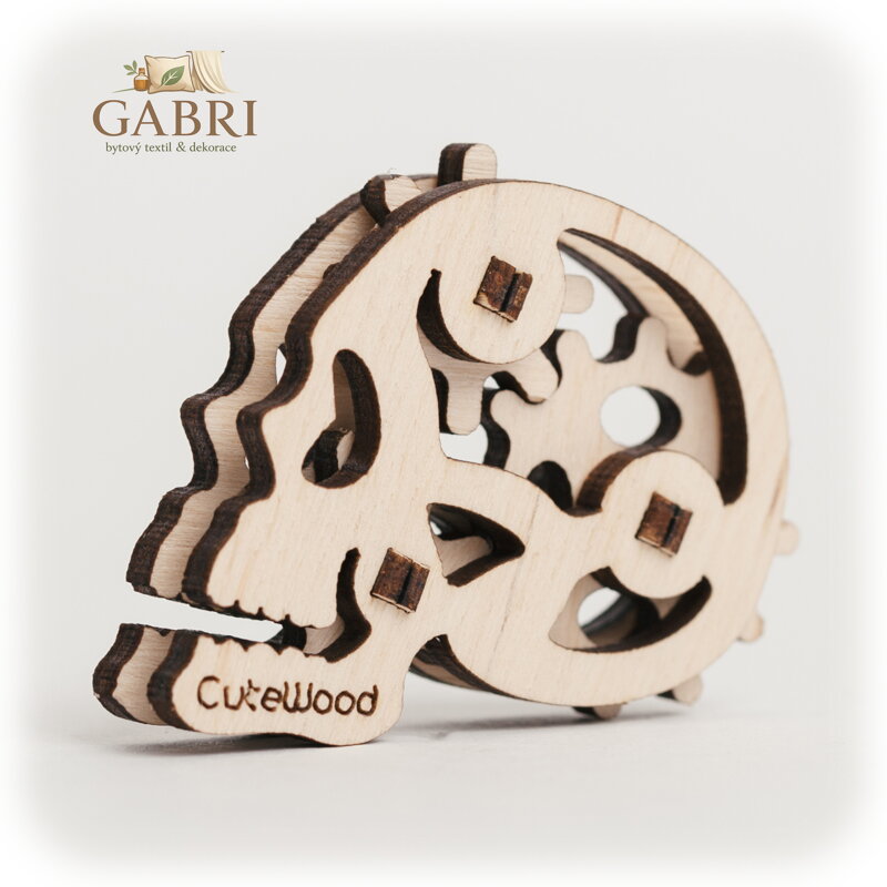CuteWood Dřevěné 3D puzzle Lebka