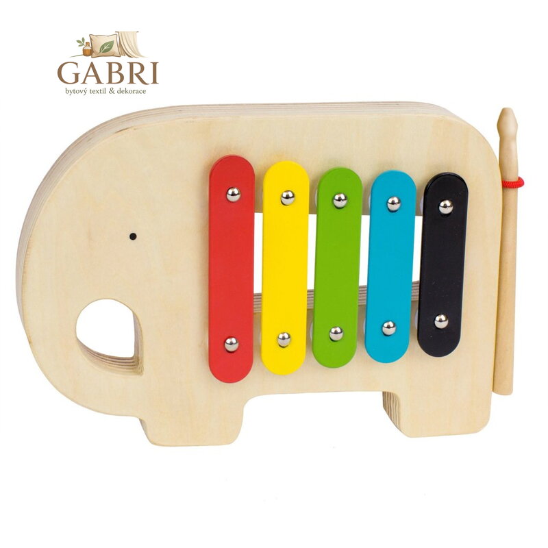 Petit Collage Dřevěný xylofon slon