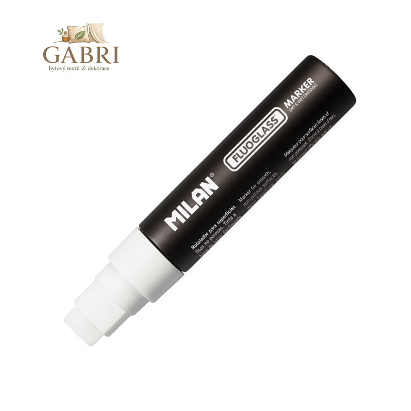 Popisovač Milan FLUOGLASS - bílý na okna, sklo, tabule