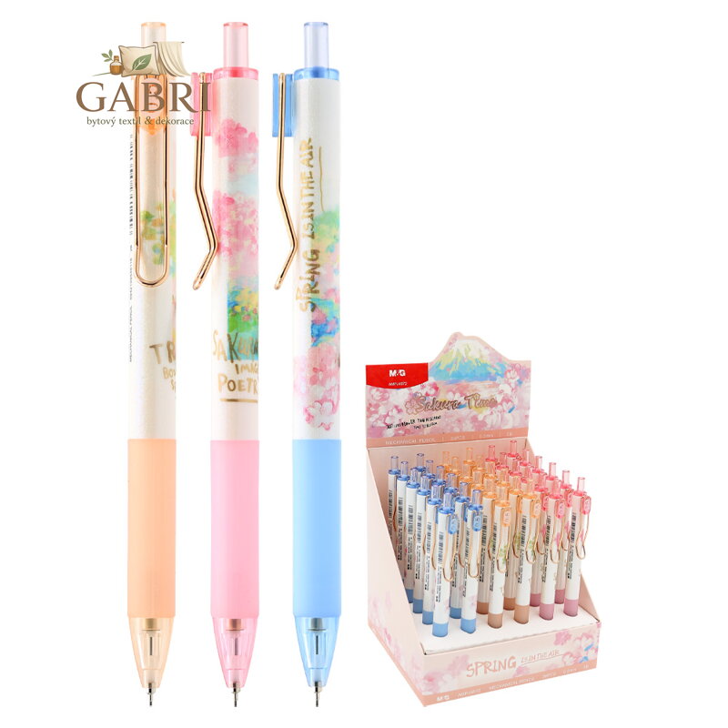 Mikrotužka / Pentelka M&G Sakura time, 0,5 mm, 2B (3 designy)
