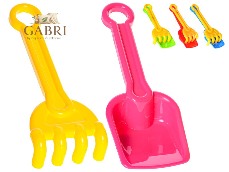 Lopatka 22cm + hrabičky 19cm 4barvy 12m+