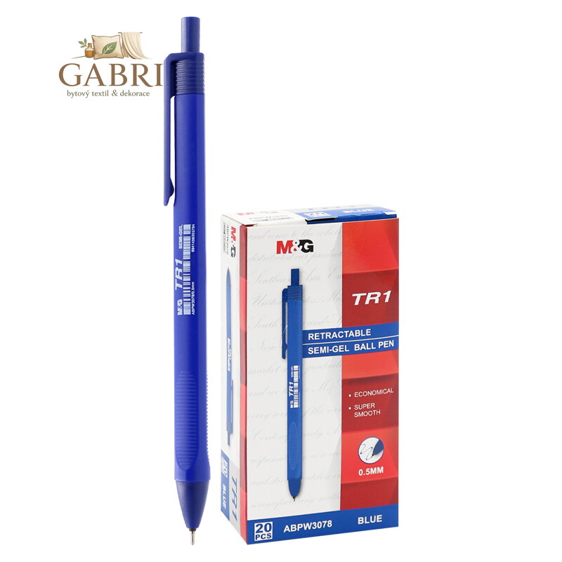 Pero kuličkové M&G TR1 Semi-Gel 0,5 mm - modré