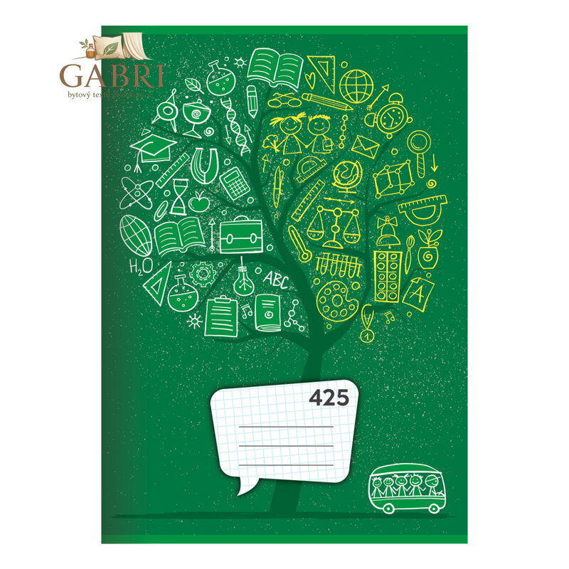 Sešit A4, 20 listový - čtverečkovaný 425