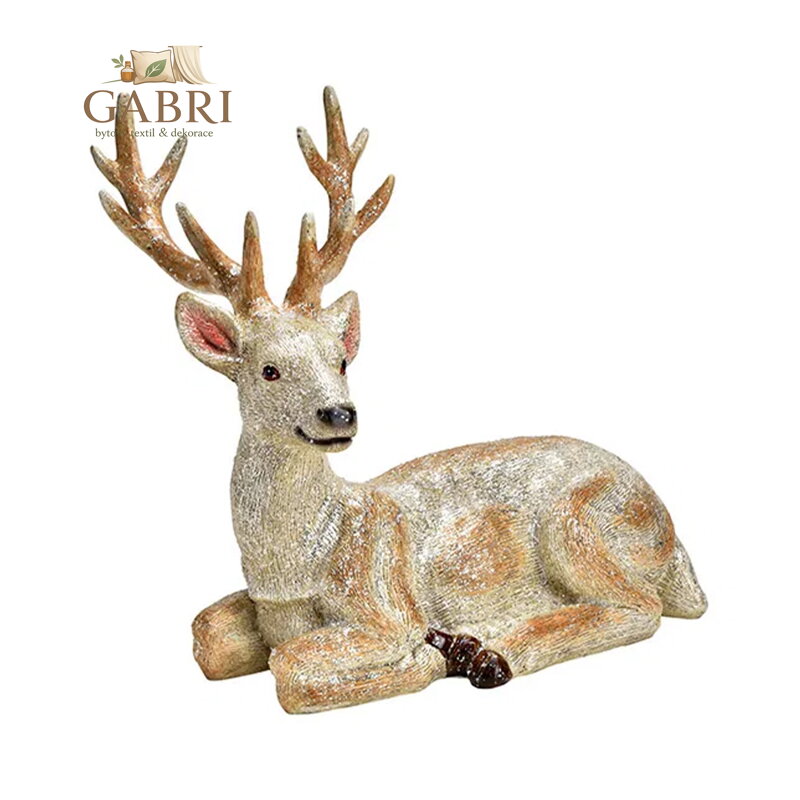 Figurka - jelen, zlatá 28x28x23 cm