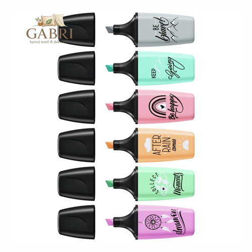 Zvýrazňovač - STABILO BOSS MINI Pastellove 2.0 - 6 ks balení - se 6 různými barvami