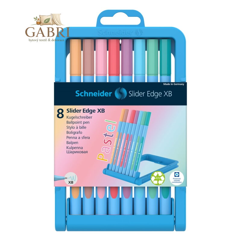Kuličkové pero Schneider Slider Edge XB Pastel - sada 8 kusů