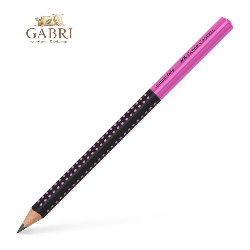 Grafitová tužka Faber-Castell Grip Jumbo / HB černá/růžová