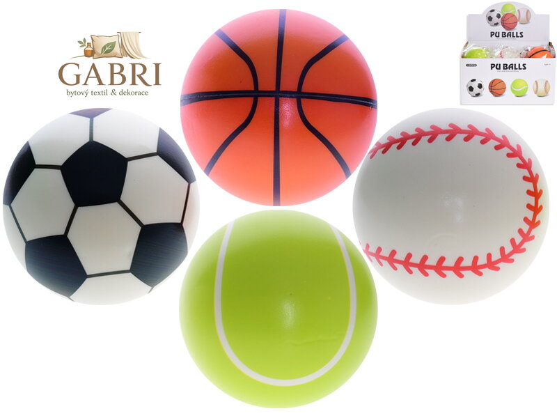 Míček pěnový 11cm 4druhy v sáčku 12ks v DBX