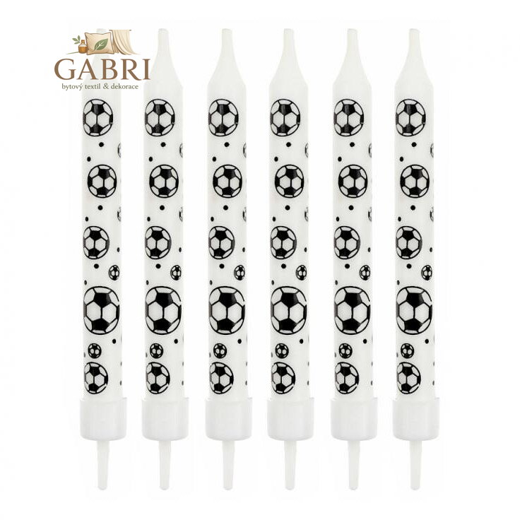 Svíčka dortová - Fotbal 6 cm (6 ks)