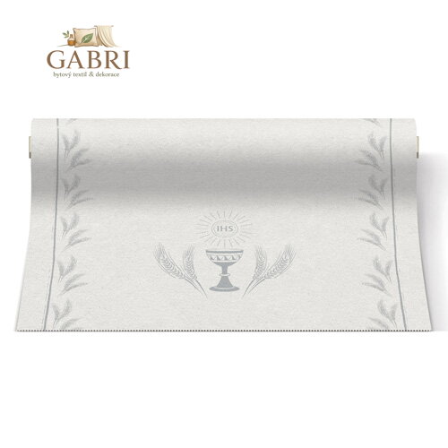 Středový pás AIRLAID 40cm x 24m My First Communion Silver