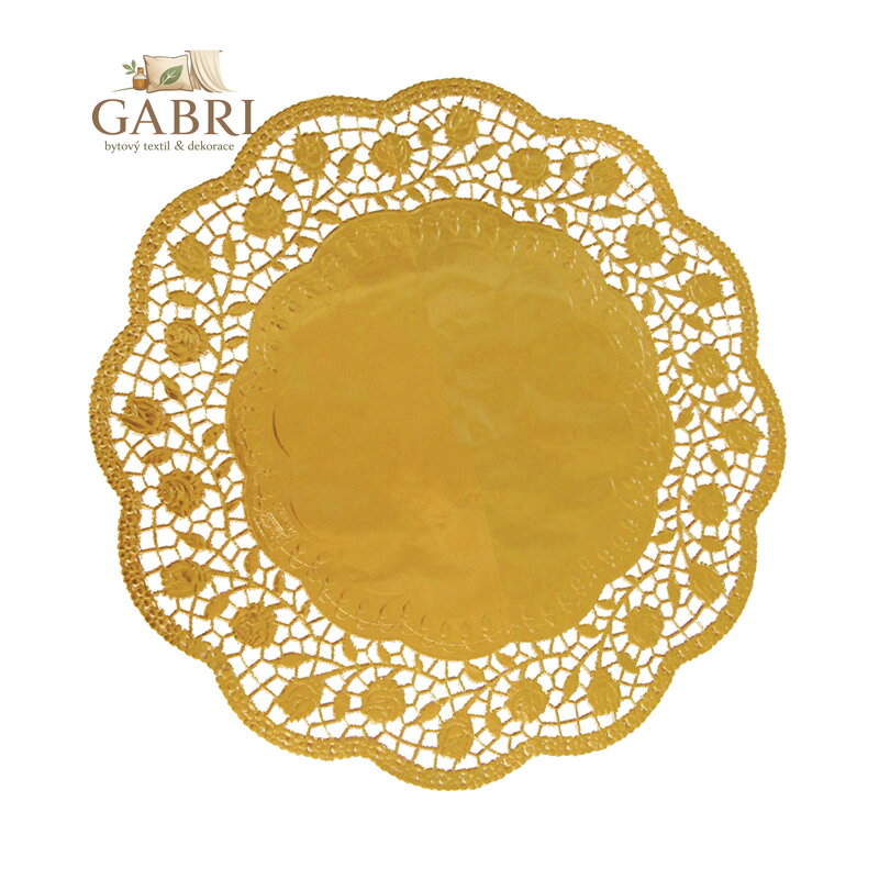 Krajky dekor. kulaté 33 cm zlaté (4 ks v bal.)