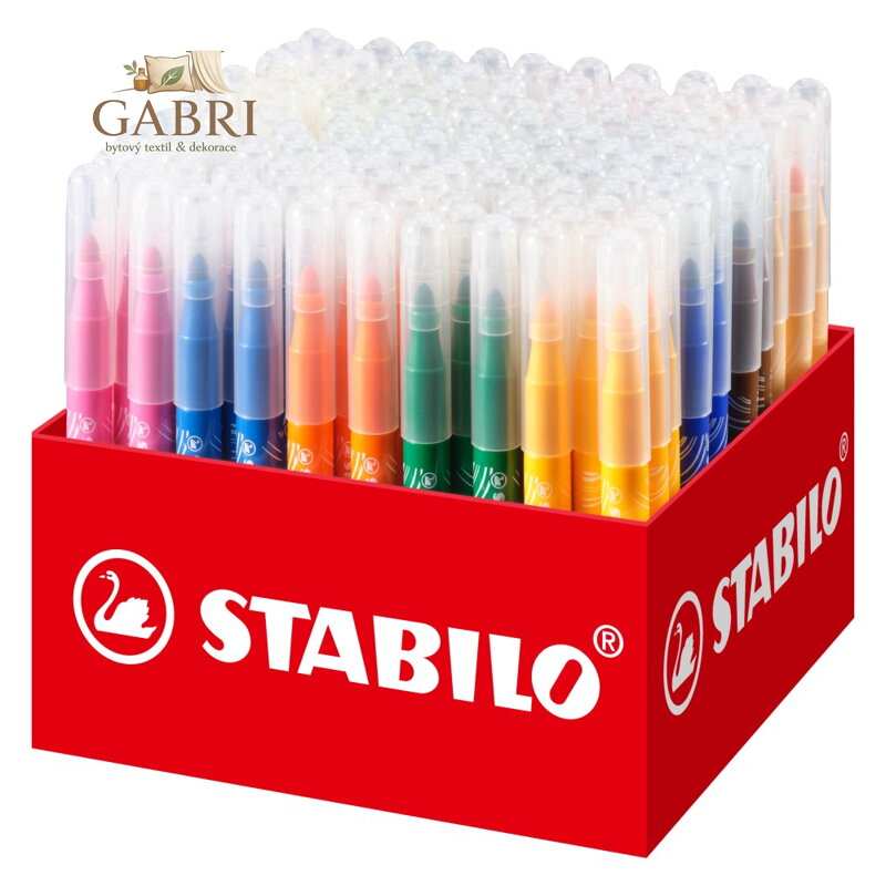 Vláknový fix STABILO power max 140 ks box - 18 různých barev