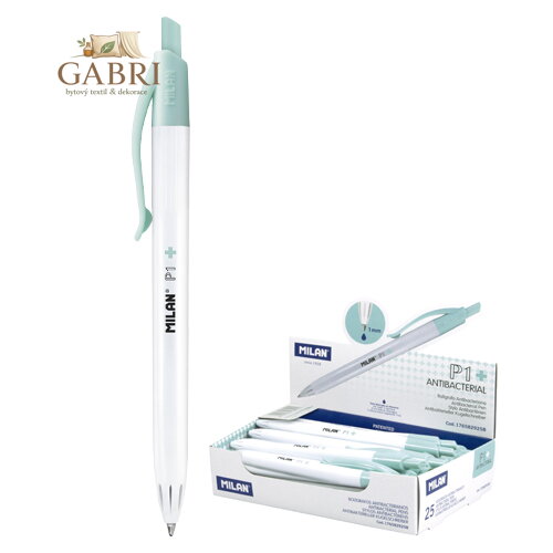 Pero kuličkové MILAN P1 Antibacterial 1,0 mm - modré