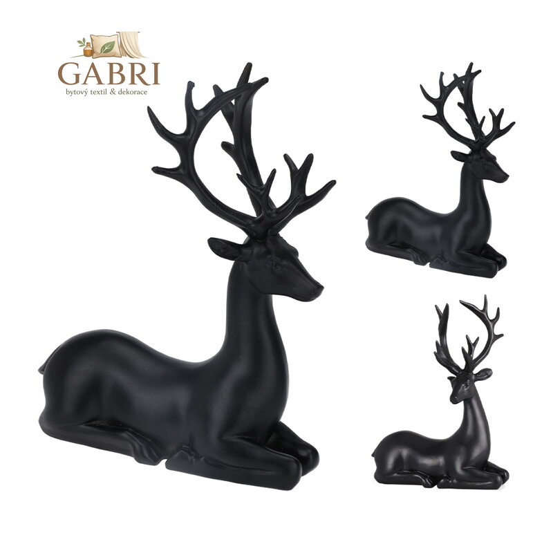 Figurka ležícího soba 20 cm, černá