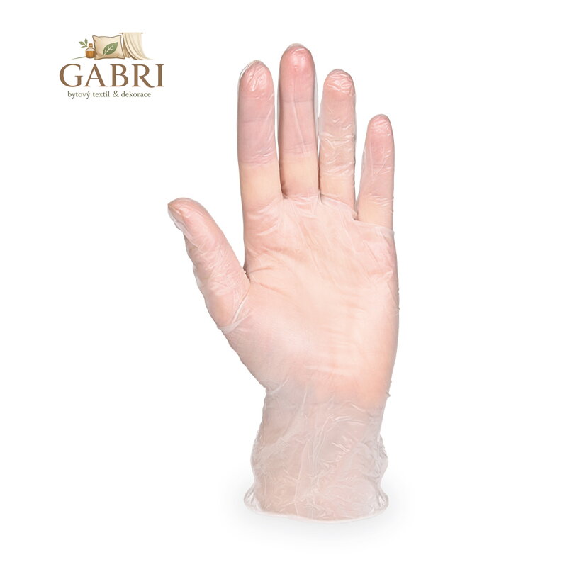 Rukavice vinylové bílé, nepudrované (velikost L) / 100ks /