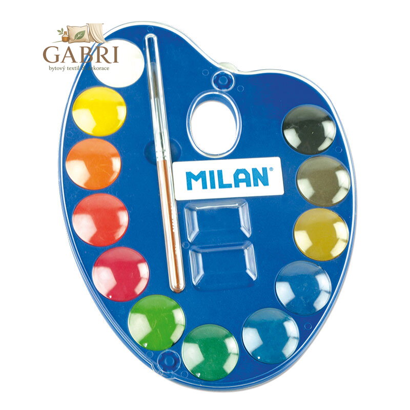 Akvarelové barvy MILAN 12ks + štětec