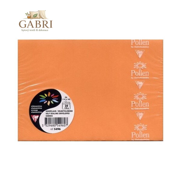 Obálka C6 samolepící (20ks) - oranžová