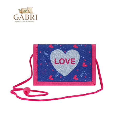 Dětská peněženka se šňůrkou - Love