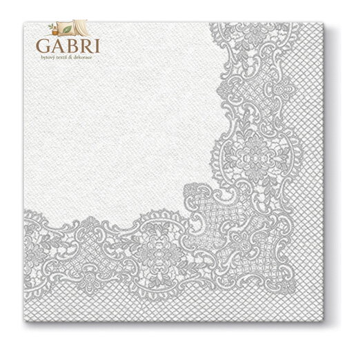 Ubrousky PAW AIRLAID L 40x40cm Royal Lace Silver