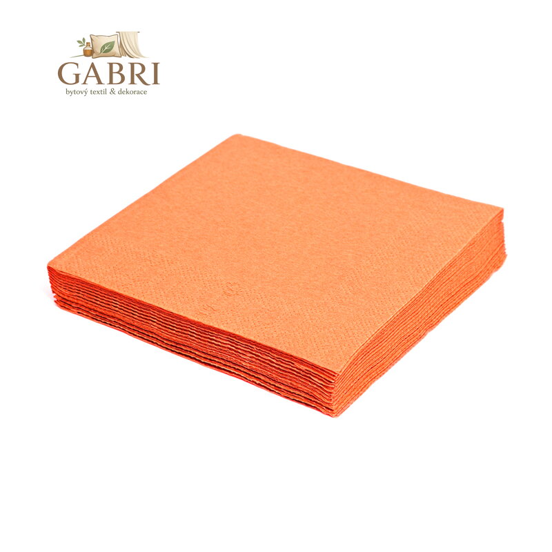 Obrousky 3-vrstvé 33 x 33 cm oranžové 250 ks