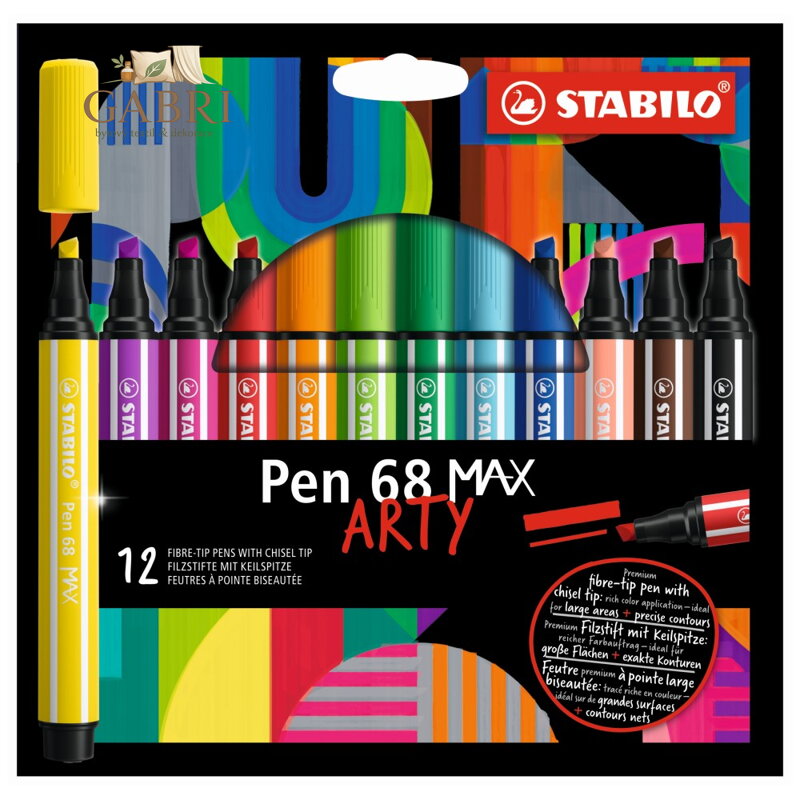 Fix vláknový STABILO Pen 68 MAX ARTY - sada 12 ks
