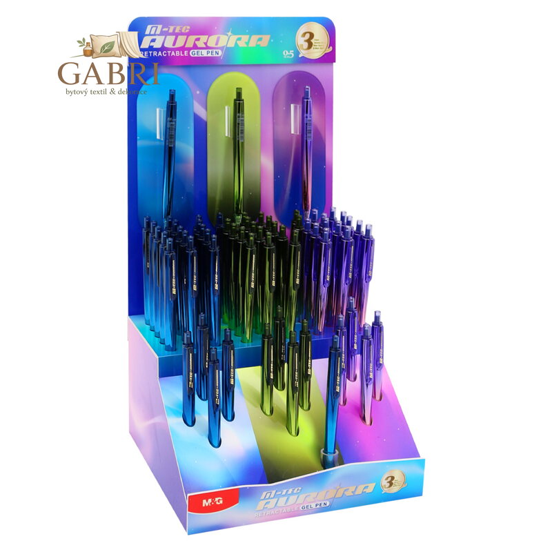 Prezentační stojan M&G Pero gelové T-TEC AURORA (70 ks) - modrá náplň