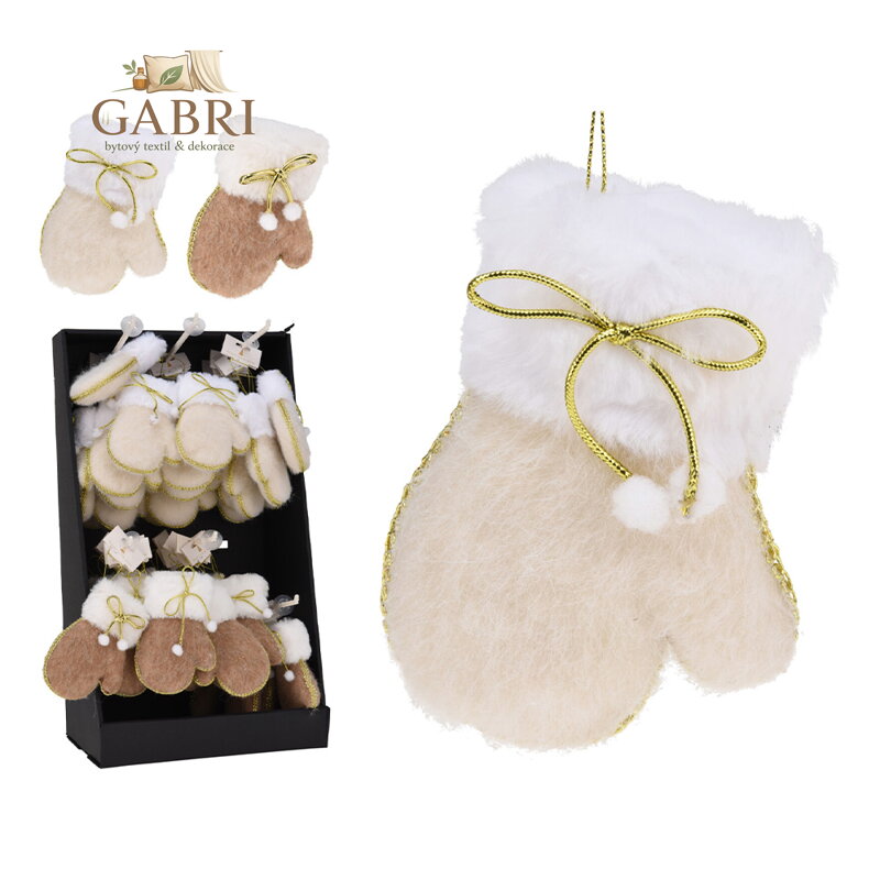 Závěsná dekorace - rukavice 13 cm, mix/1ks