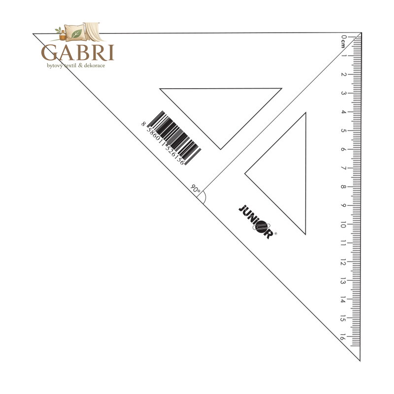 Pravítko trojúhelník s ryskou JUNIOR16 cm