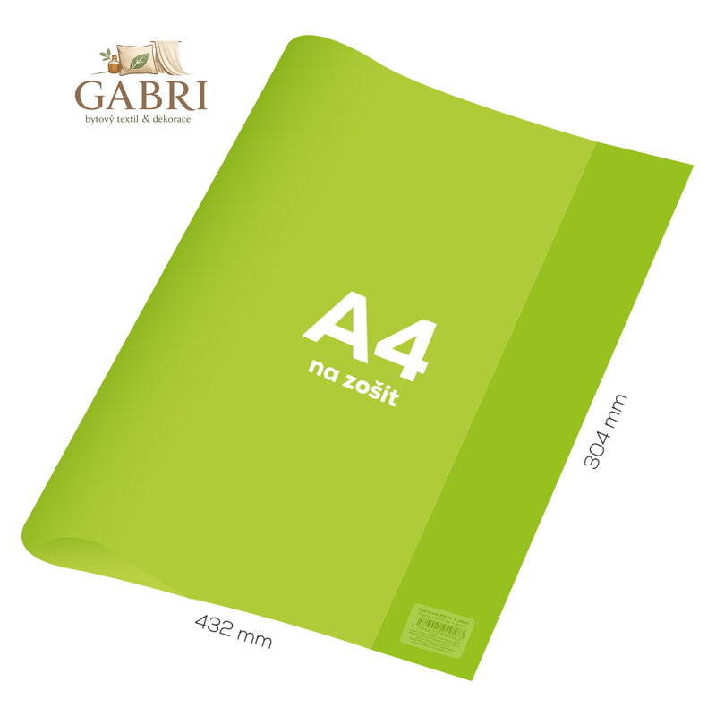 Obal na sešit A4 PVC 432x304 mm Neon Color - průhledný/zelený