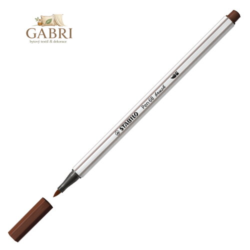 Fix se štětcovým hrotem pro různé šířky čar STABILO Pen 68 Brush, hnědý