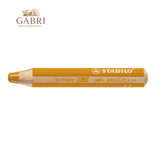 Pastelka STABILO woody 3 v 1 - barvička, vodovka, voskovka - oranžovo žlutá
