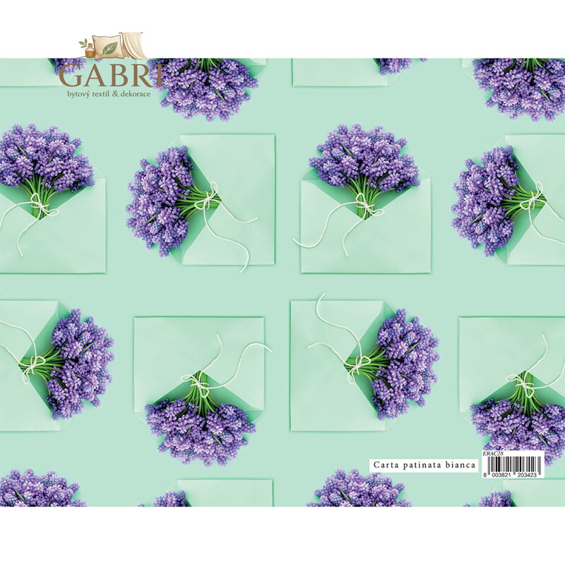 Dárkový balicí papír GARDEN 70x100 cm - vazby fialových květů