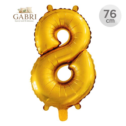 Balón narozeninový 76 cm - číslo 8, zlatý