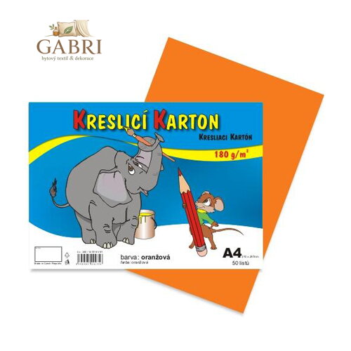 Výkres školní A4 180g / 50 list. oranžový