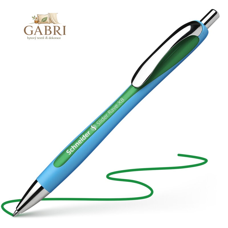 Kuličkové pero Schneider Slider Rave XB - zelená náplň