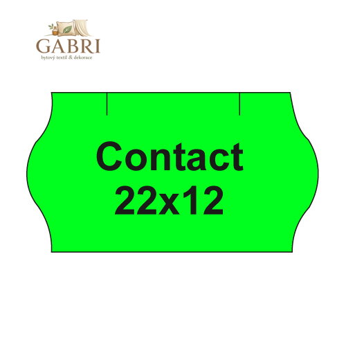 Etikety cen. CONTACT 22x12 oblé - 1500 etiket/kotouček, zelené