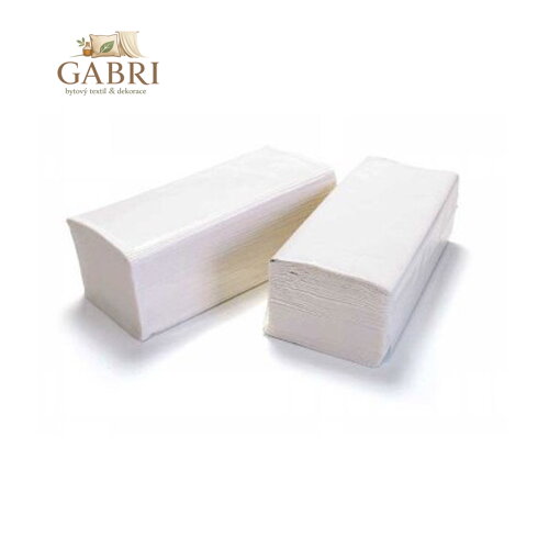 Papírové ručníky ZZ, 23x21 cm, bílé / 3000ks /