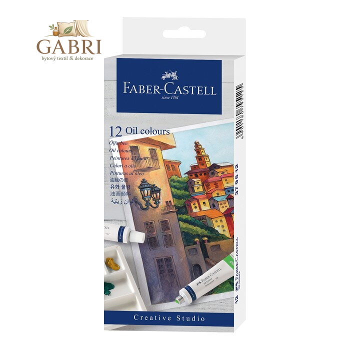 Olejové barvy v tubě 9 ml, 12 barev