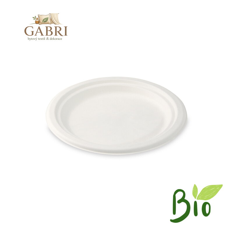 Talíř kulatý BIO cukrová třtina 17,5 cm, 50 ks