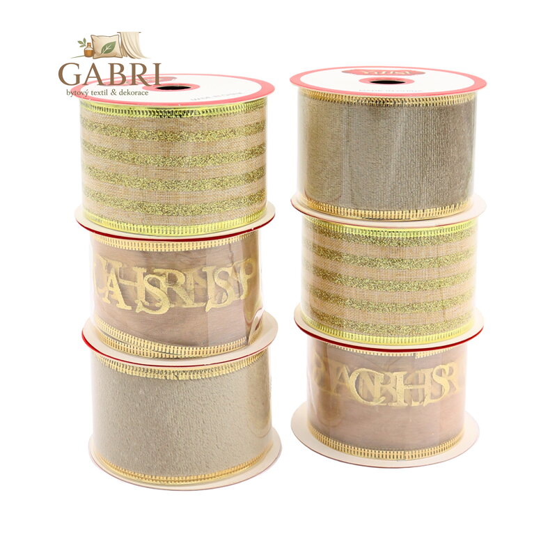 Ozdobná stuha, šířka 50 mm (směs vánočních motivů) cena za 1 ks