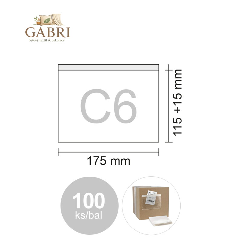 Obálka C6 transportní 175x115 + 15 mm, bal / 100 ks
