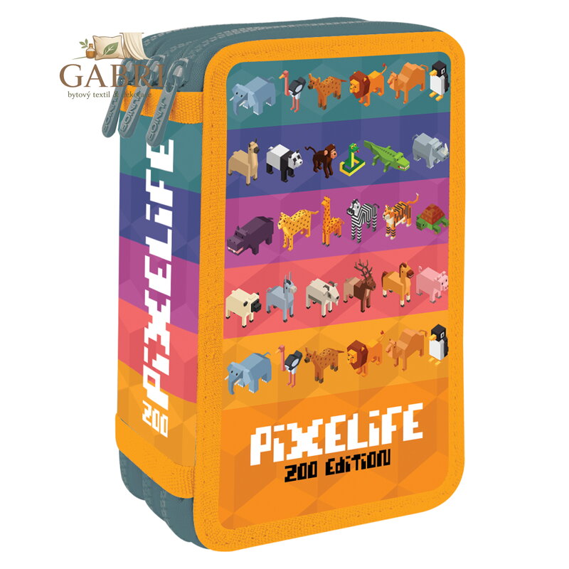 Penál prázdný - 3 patrové JUNIOR S8 - Pixelife Zoo Edition