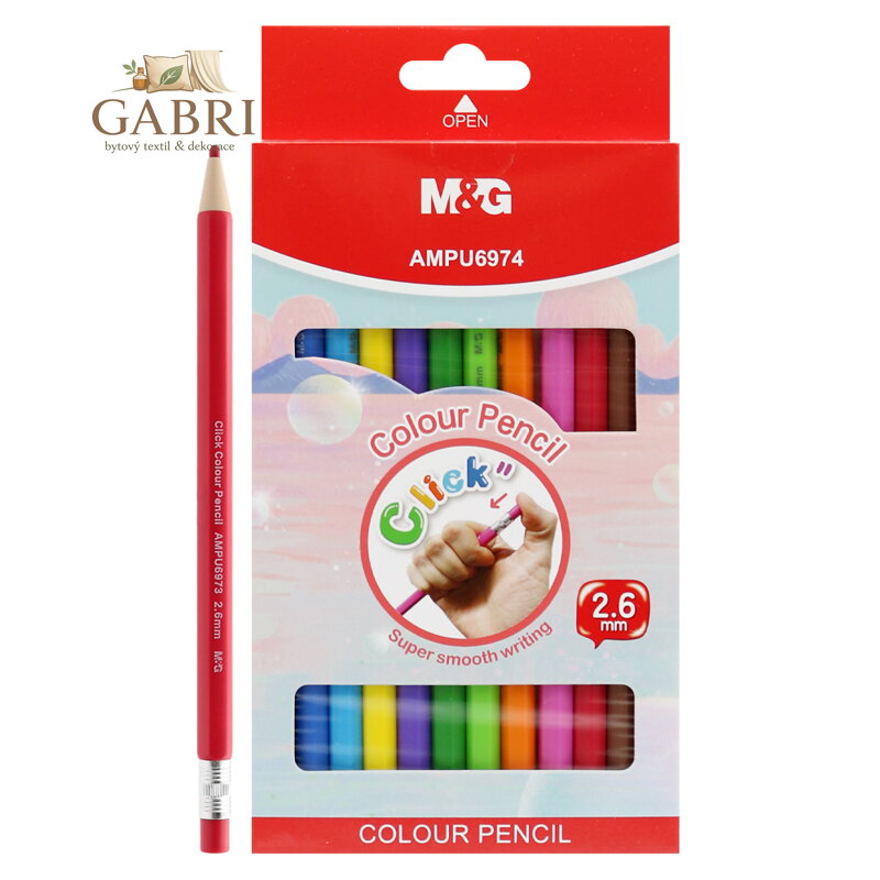 Pastelky Click / Versatilka M&G plastové 12 ks