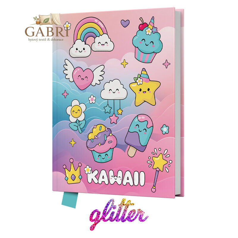 Memorial JUNIOR 14x18 cm, 80 listů, čirý - Kawaii