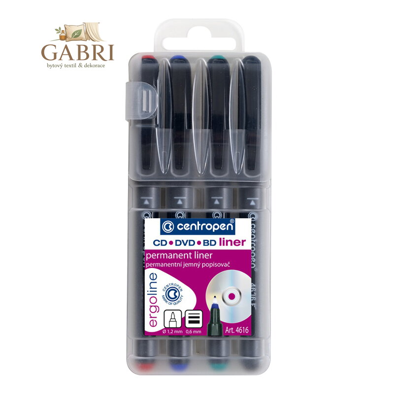 Popisovač CENTROPEN 4616 CD/DVD -  sada 4 ks
