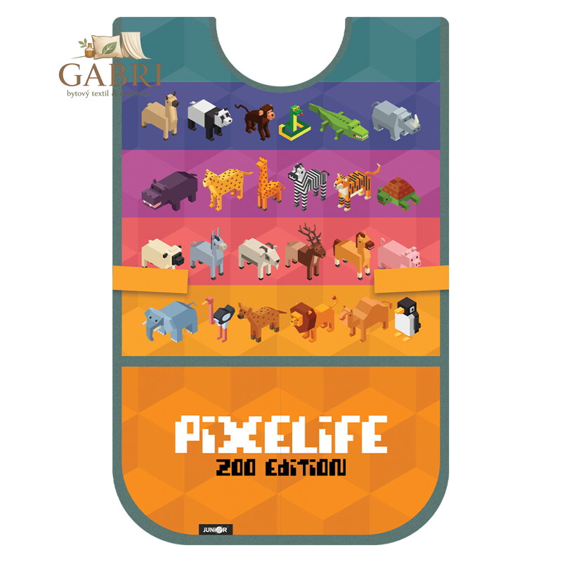 Dětská zástěra/Pončo JUNIOR S8 - Pixelife Zoo Edition