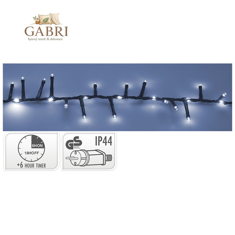 Světelný řetěz 1410 LED bílý studený, délka 20 m, venkovní. použití, 230V, efekt vodopádu